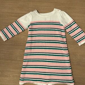 Janie and Jack Pink and Green Striped Dress